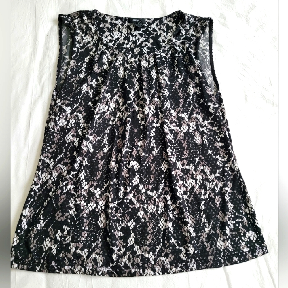 ALFANI Ladies Sequin Animal Print Top Size XL